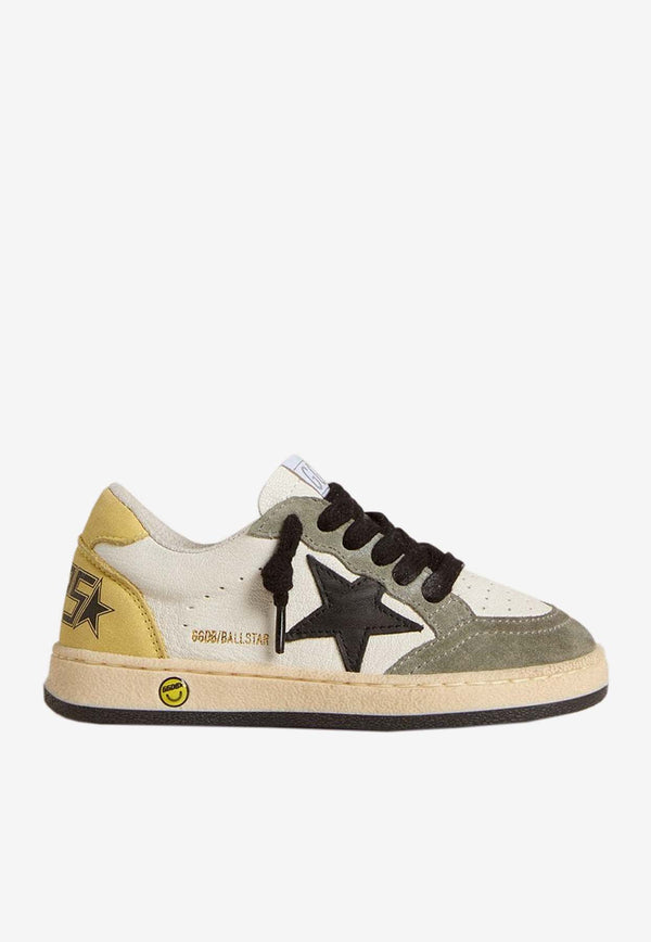Golden Goose DB Kids Boys Ball Star Leather Sneakers  White GYF00439.F007449.82986_WHITE MULT