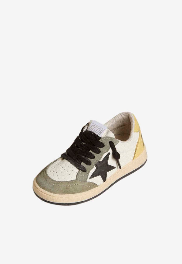 Golden Goose DB Kids Boys Ball Star Leather Sneakers  White GYF00439.F007449.82986_WHITE MULT