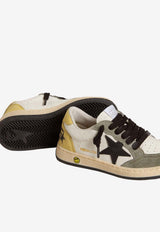 Golden Goose DB Kids Boys Ball Star Leather Sneakers  White GYF00439.F007449.82986_WHITE MULT