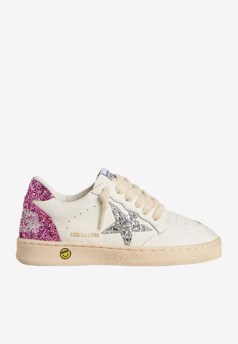 Golden Goose DB Kids Girls Ball Star Glittered Sneakers White GYF00439.F007453.11115_WHITE MULT