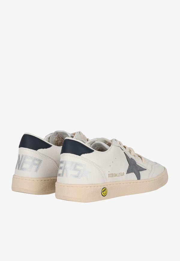 Golden Goose DB Kids Boys Ball Star Leather Sneakers  White GYF00439.F007454.82479_WHITE MULT