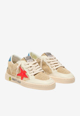 Golden Goose DB Kids Girls Ball Star Sneakers in Suede Multicolor GYF00439.F008050.15863_BEIGE MULT