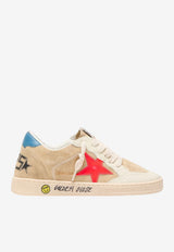Golden Goose DB Kids Girls Ball Star Sneakers in Suede Multicolor GYF00439.F008050.15863_BEIGE MULT