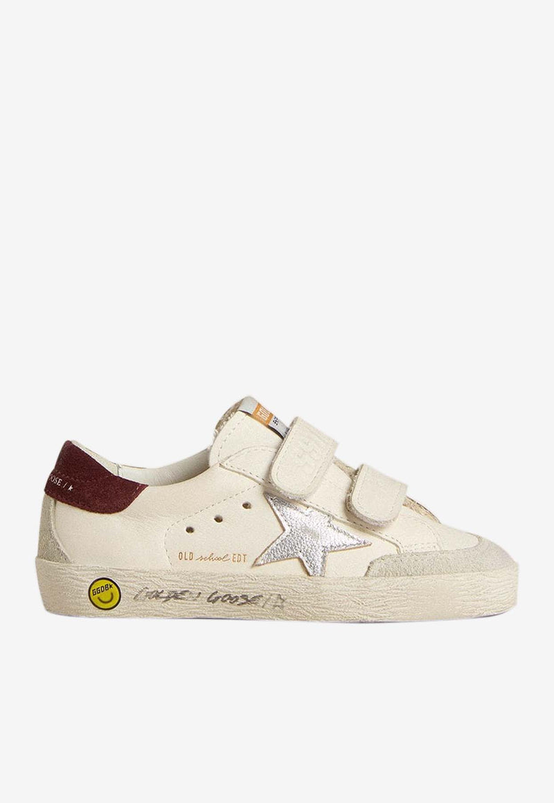 Golden Goose DB Kids Boys Old School Leather Sneakers White GYF00924.F007431.82979_WHITE MULT