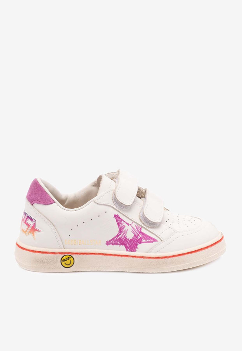 Golden Goose DB Kids Girls Ball Star Leather Low-Top Sneakers  White GYF00926.F007445.11555_WHITE MULT