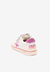 Golden Goose DB Kids Girls Ball Star Leather Low-Top Sneakers  White GYF00926.F007445.11555_WHITE MULT
