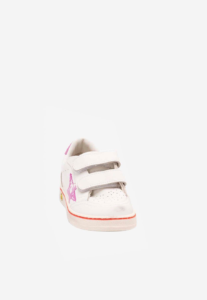 Golden Goose DB Kids Girls Ball Star Leather Low-Top Sneakers  White GYF00926.F007445.11555_WHITE MULT