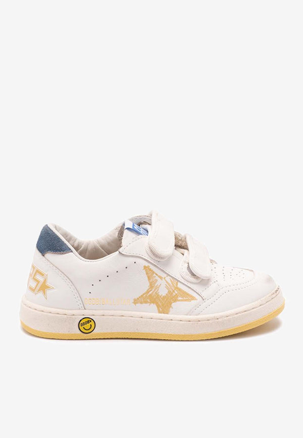 Golden Goose DB Kids Boys Ball Star Leather Sneakers  White GYF00926.F007448.11328_WHITE MULT