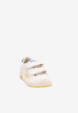 Golden Goose DB Kids Boys Ball Star Leather Sneakers  White GYF00926.F007448.11328_WHITE MULT