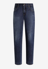 Dolce & Gabbana Logo Patch Straight-Leg Jeans Denim GYJCCZ G8OK9 S9001