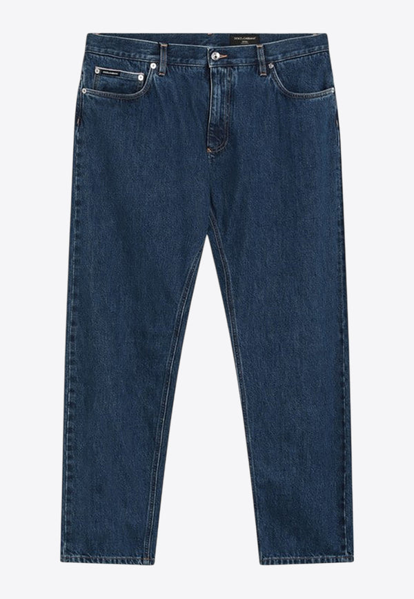 Dolce & Gabbana Logo Plaque Straight-Leg Jeans Denim GYJDADG8MF6/Q_DOLCE-S9001