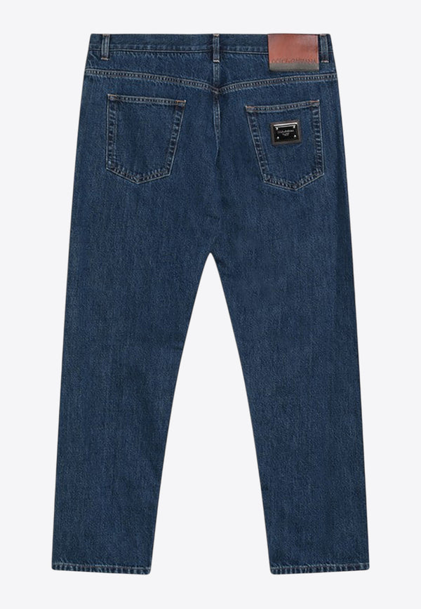 Dolce & Gabbana Logo Plaque Straight-Leg Jeans Denim GYJDADG8MF6/Q_DOLCE-S9001