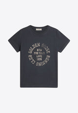 Golden Goose DB Kids Boys Logo Print Short Sleeve T-shirt GYP01403.P001299.50794NAVY