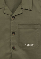 Golden Goose DB Kids Boys Short-Sleeved Logo Shirt Green GYP01759P001538/O_GOLDE-35548