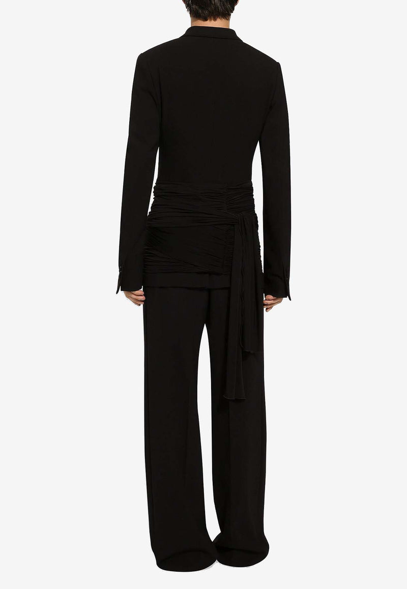 Dolce & Gabbana Straight-Leg Tailored Wool Pants Black GYZMHT FUBFY N0000