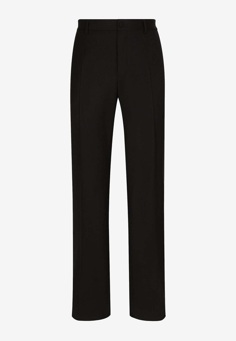 Dolce & Gabbana Straight-Leg Tailored Wool Pants Black GYZMHT GH667 N0000