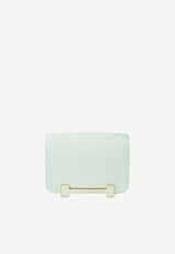 Geta Shoulder Bag in Vert Fizz Chevre Leather with Gold Hardware