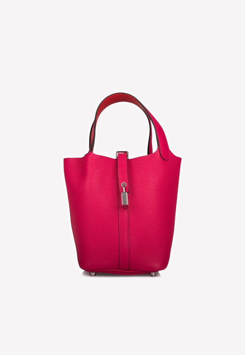 Hermès Picotin Lock 18 Tote Bag in Rose Mexico Clemence with Palladium Hardware