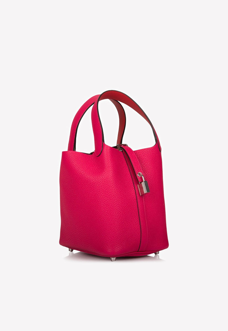 Hermès Picotin Lock 18 Tote Bag in Rose Mexico Clemence with Palladium Hardware