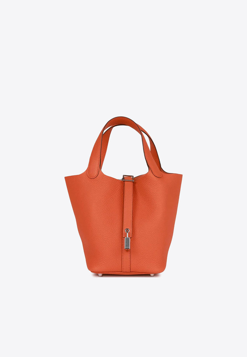 Hermes Picotin 18 Taurillon Clemence Orange With Gold Hardware 
