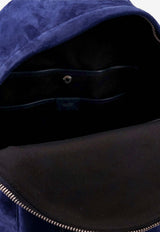 Tom Ford Suede Backpack with Front Maxi-Zip Blue H0397-LCL323S UDB