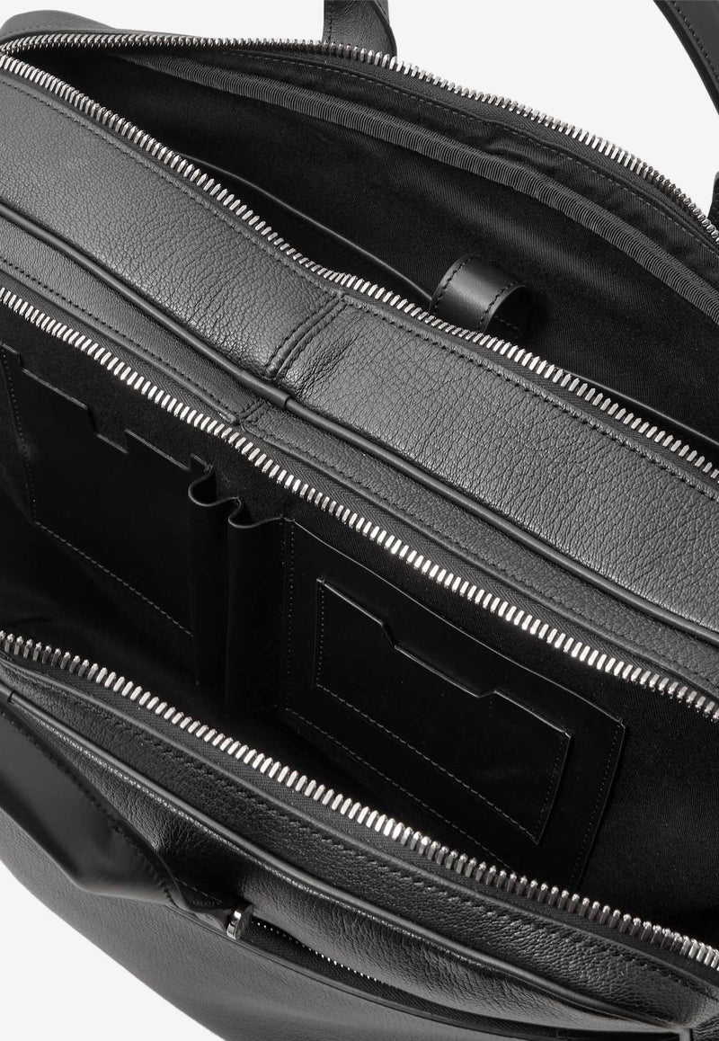 Tom Ford Logo Leather Briefcase H0417-LGO011S 1N001 Black
