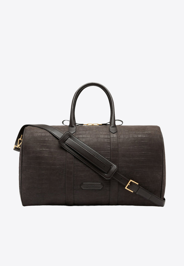 Tom Ford Croc-Embossed Leather Duffel Bag H0560-LCL379G 1B038