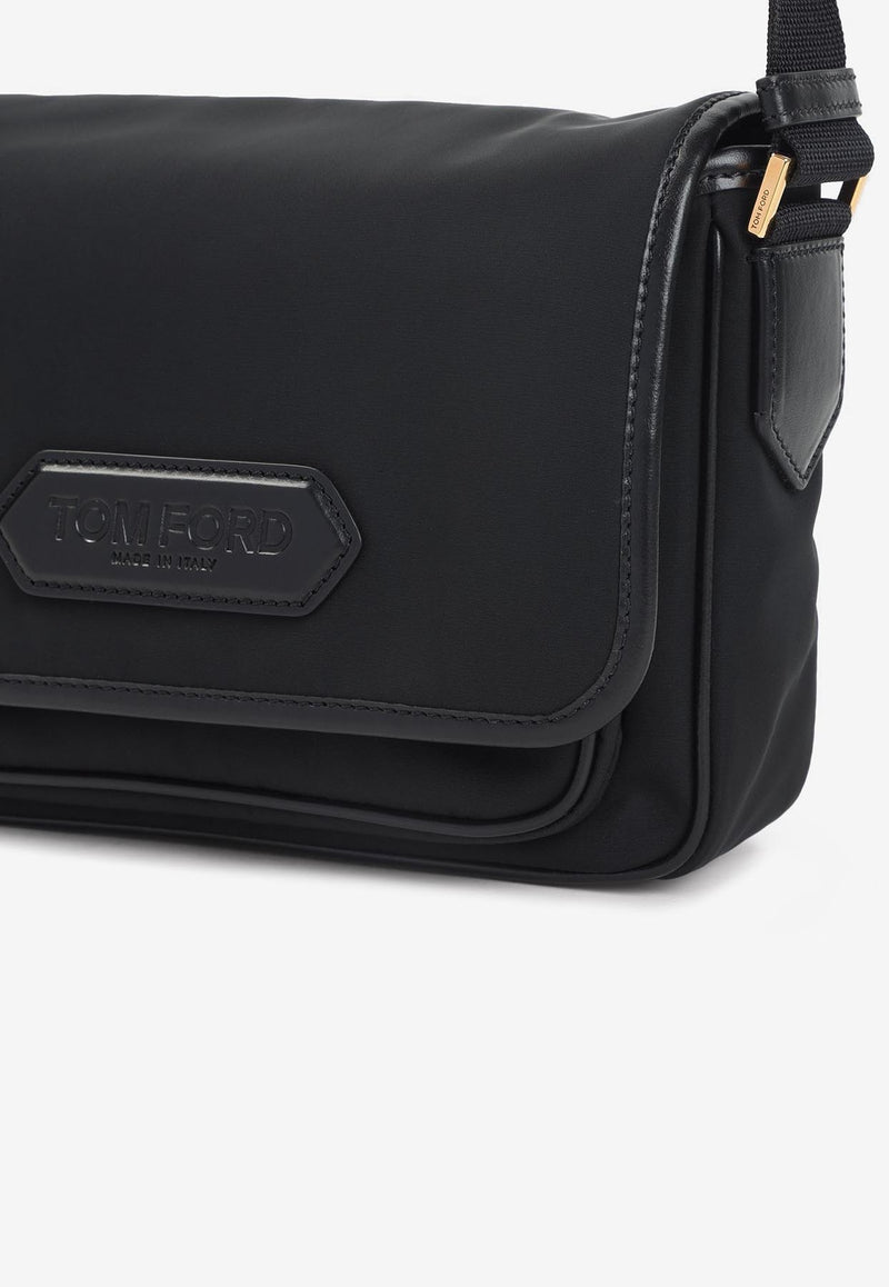 Tom Ford Logo Patch Messenger Bag Black H0643-TNY017G 1N001