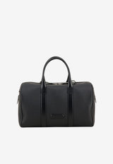 Tom Ford Logo Patch Grained Leather Duffle Bag Black H0677-LCL213S 1N001