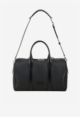 Tom Ford Logo Patch Grained Leather Duffle Bag Black H0677-LCL213S 1N001