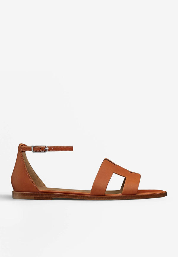 Hermès Santorini Sandals in Heritage Calfskin 
