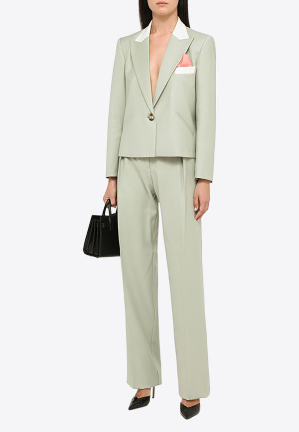 Hebe Studio Diane Single-Breasted Suit Green H222DIBZFLNC/L_HEBE-AGVCRE