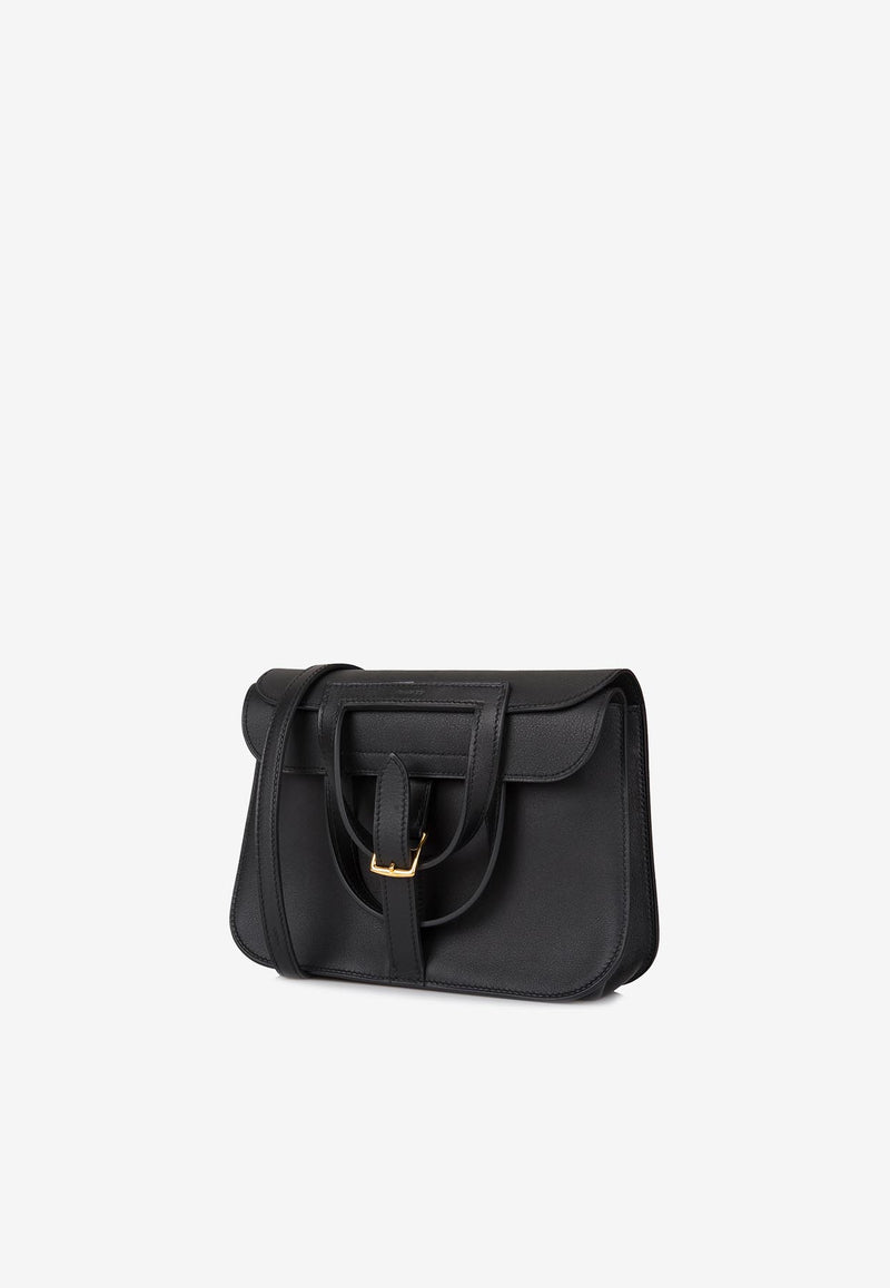 Halzan 22 in Black Swift Leather with Gold Hardware