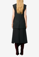 AMI PARIS Wool Smocking Vest Black H25FBV003.WV0067_CHARCOAL