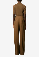 AMI PARIS Wide-Leg Wool Tailored Pants Beige H25FTR818.WV0066_BEIGE