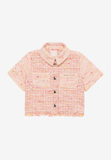 Givenchy Kids Girls 4G Logo Jacquard Tweed Shirt Multicolor H30017-BCO/O_GIV-Z40