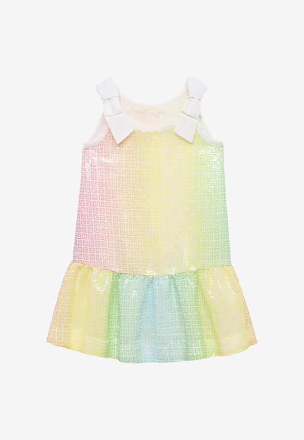 Givenchy Kids Girls 4G Monogram Sequined Dress Multicolor H30055-BPL/O_GIV-Z40