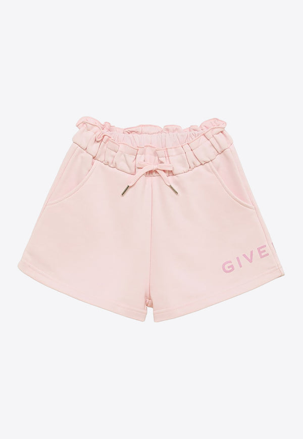 Givenchy Kids Girls Logo Print Drawstring Shorts Pink H30062-ACO/O_GIV-44Z