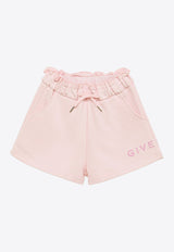 Givenchy Kids Girls Logo Print Drawstring Shorts Pink H30062-BCO/O_GIV-44Z