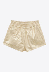 Givenchy Kids Girls 4G Monogram Jacquard Mini Shorts Gold H30065-BCO/O_GIV-593