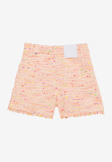 Givenchy Kids Girls 4G Logo Jacquard Tweed Shorts Multicolor H30066-ACO/O_GIV-Z40