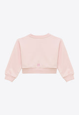 Givenchy Kids Girls Logo Print Cropped Sweatshirt Pink H30067-ACO/O_GIV-44Z