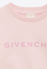 Givenchy Kids Girls Logo Print Cropped Sweatshirt Pink H30067-ACO/O_GIV-44Z