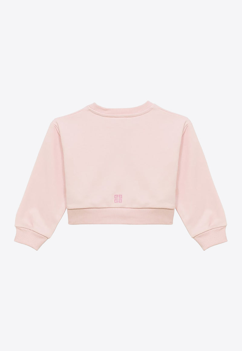 Givenchy Kids Girls Logo Print Cropped Sweatshirt Pink H30067-BCO/O_GIV-44Z
