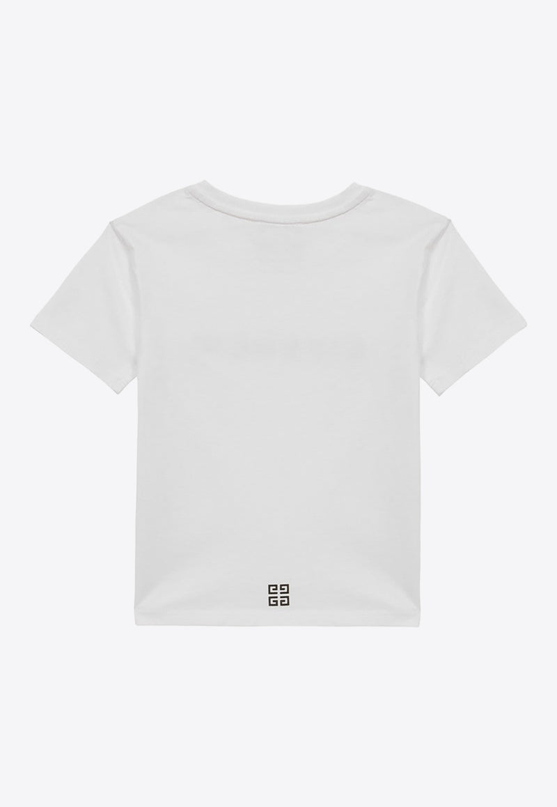 Givenchy Kids Girls Logo Print Crewneck T-shirt White H30074-BCO/O_GIV-10P