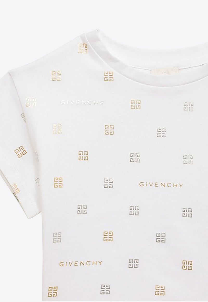 Givenchy Kids Girls All-Over 4G Logo T-shirt White H30076-ACO/O_GIV-10P