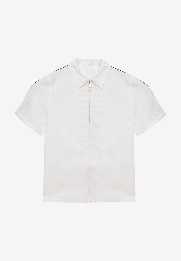 Givenchy Kids Boys Zip-Up Short-Sleeved Shirt White H30115-ACO/O_GIV-10P