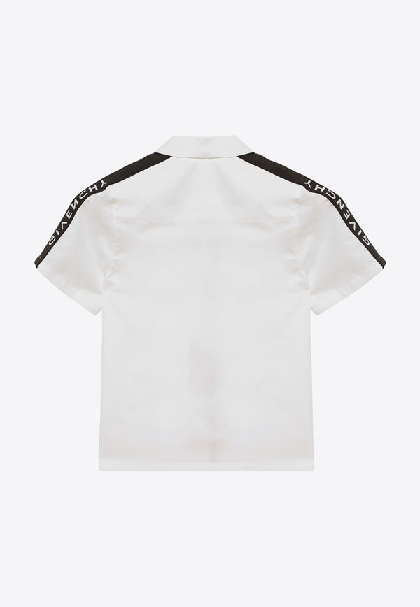 Givenchy Kids Boys Zip-Up Short-Sleeved Shirt White H30115-ACO/O_GIV-10P