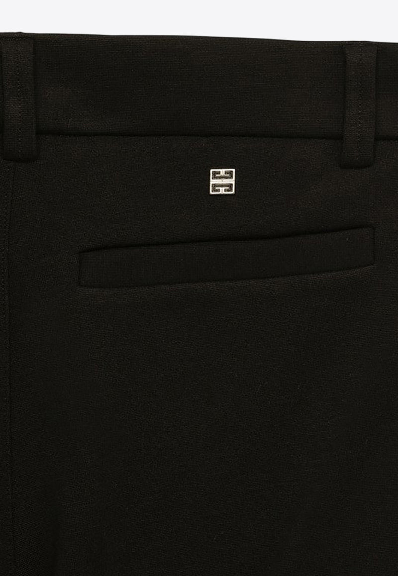 Givenchy Kids Boys Tailored Pants with Side Logo Band Black H30127-ACO/O_GIV-09B