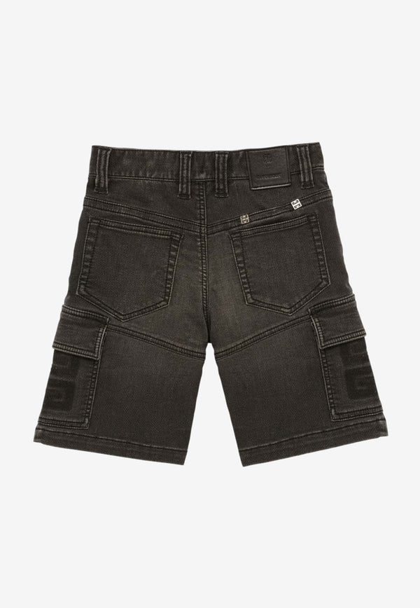 Givenchy Kids Boys Washed Denim Shorts Black H30134-BCO/O_GIV-Z11
